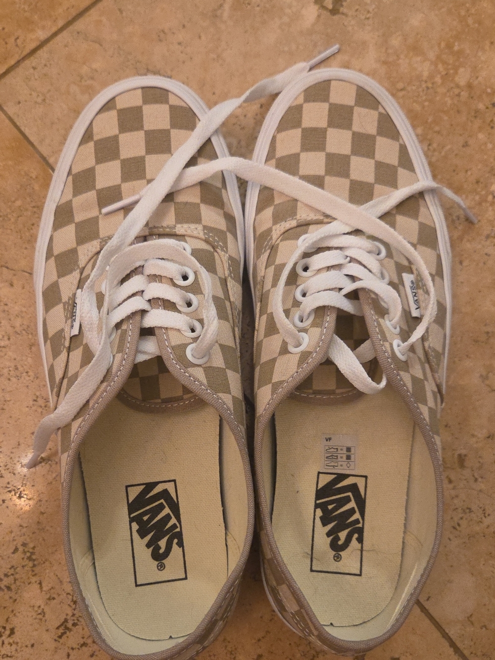Vans Checkerboard Low-Top Sneakers - Cream/Beige